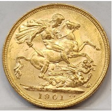 AUSTRALIA 1901 . ONE 1 SOVEREIGN . MELBOURNE . GOLD